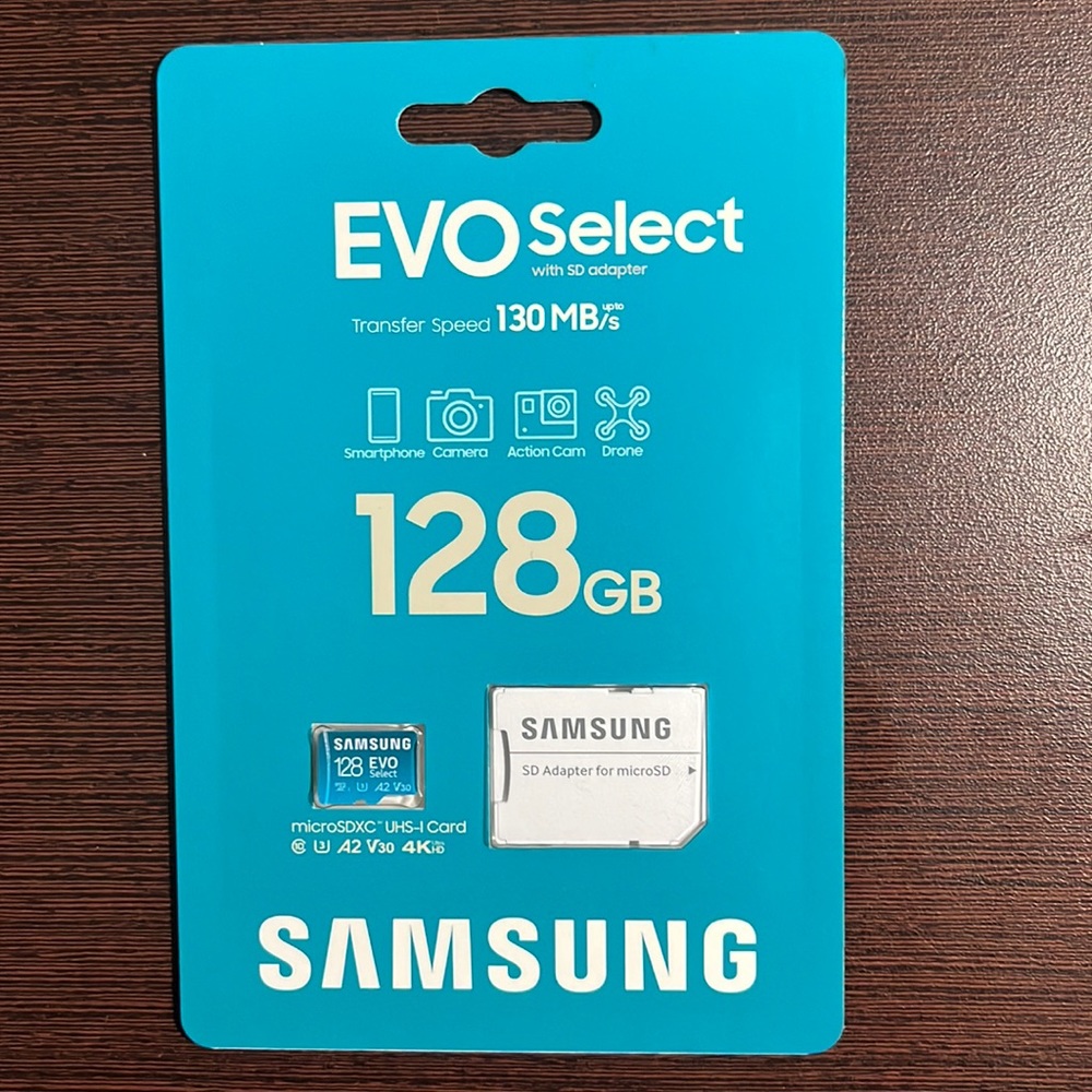 Evo Select with SD adapter 128GB Transfer speed 130 MB